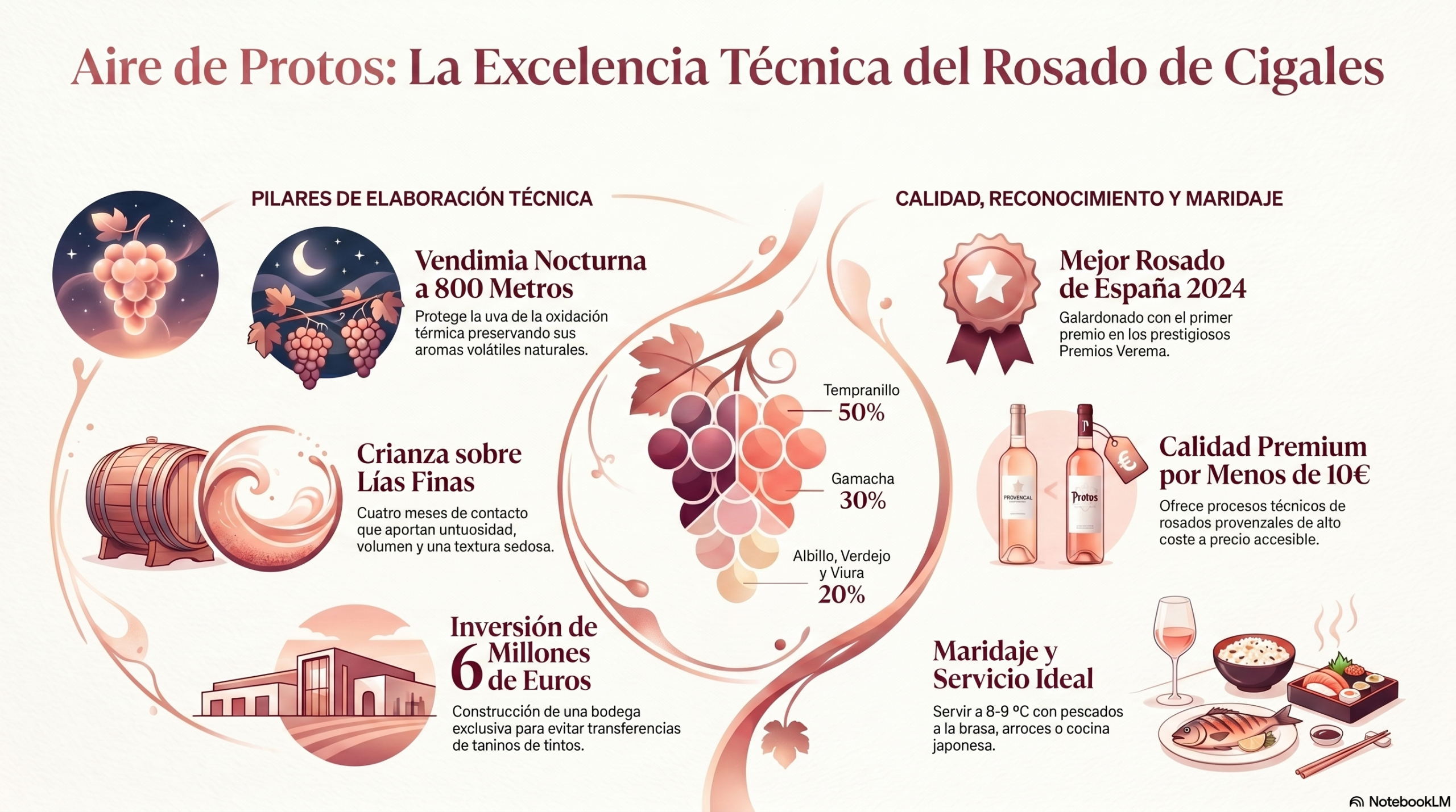 Rosado pálido de la Denominación de Origen Cigales con crianza sobre lías 2